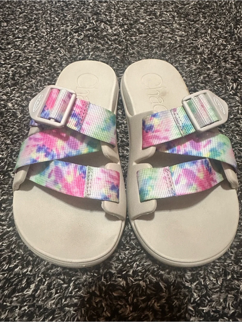 Chaco Tie-Dye Z slide Sandals - Pink Multi